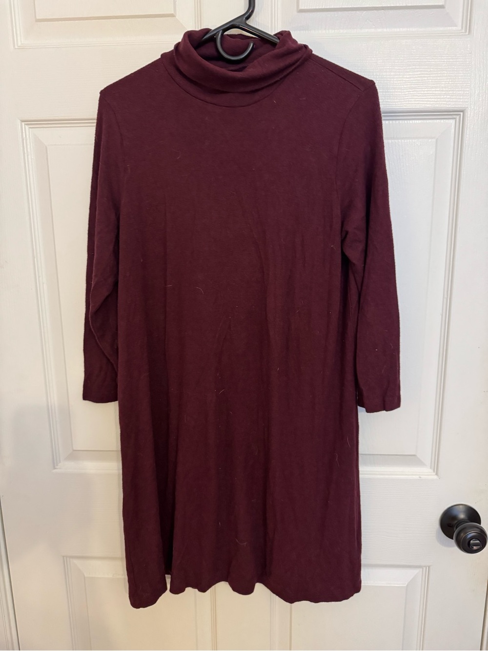American Eagle Outfitters Wine Red Long-Sleeve Turtleneck Dress